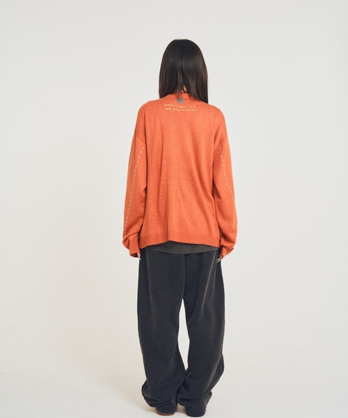 EFFECTEN（エフェクテン）の「【EFFECTEN】Stitch smooth cardigan（カーディガン/ボレロ・メンズ・ブラック/オレンジ系その他・MEDIUM/LARGE）」の4枚目の写真