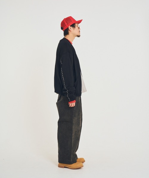 EFFECTEN（エフェクテン）の「【EFFECTEN】Stitch smooth cardigan（カーディガン/ボレロ・メンズ・ブラック/オレンジ系その他・MEDIUM/LARGE）」の7枚目の写真