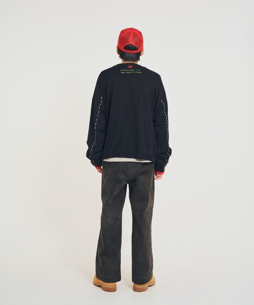 EFFECTEN（エフェクテン）の「【EFFECTEN】Stitch smooth cardigan（カーディガン/ボレロ・メンズ・ブラック/オレンジ系その他・MEDIUM/LARGE）」の8枚目の写真