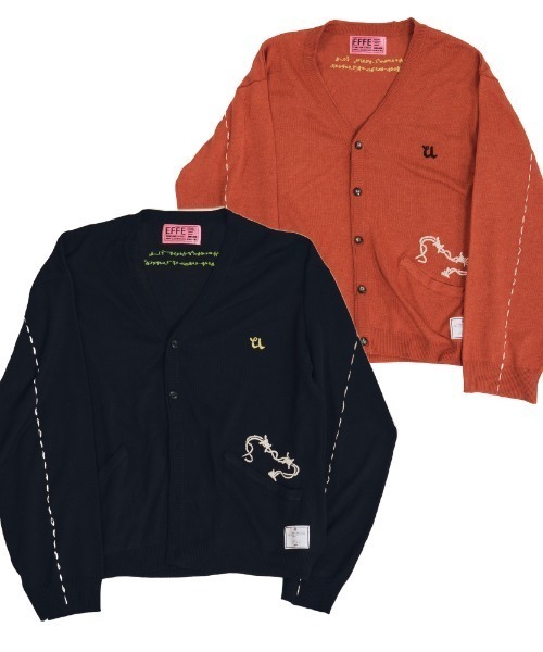 EFFECTEN（エフェクテン）の「【EFFECTEN】Stitch smooth cardigan（カーディガン/ボレロ・メンズ・ブラック/オレンジ系その他・MEDIUM/LARGE）」の15枚目の写真