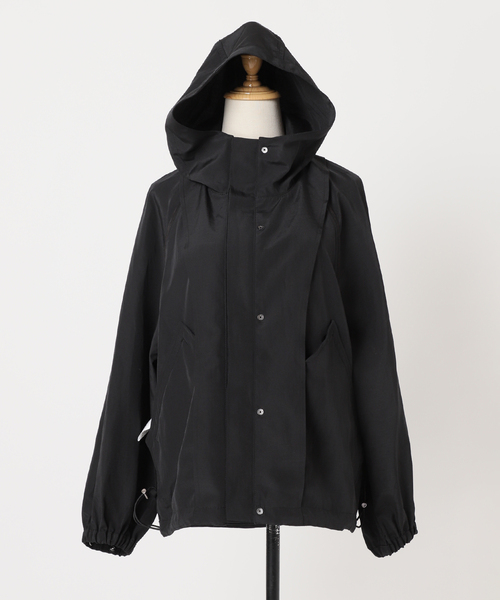 FRAMeWORK(フレームワーク)の「≪追加≫リネンPLタッサーフードショートブルゾン(マウンテンパーカー・レディース・ブラック/アイボリー/ブラウン/キャメル・36/38)」の5枚目の写真