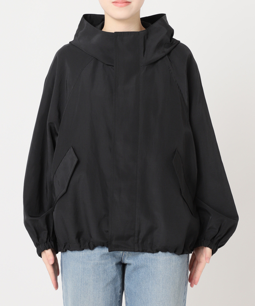 FRAMeWORK(フレームワーク)の「≪追加≫リネンPLタッサーフードショートブルゾン(マウンテンパーカー・レディース・ブラック/アイボリー/ブラウン/キャメル・36/38)」の8枚目の写真