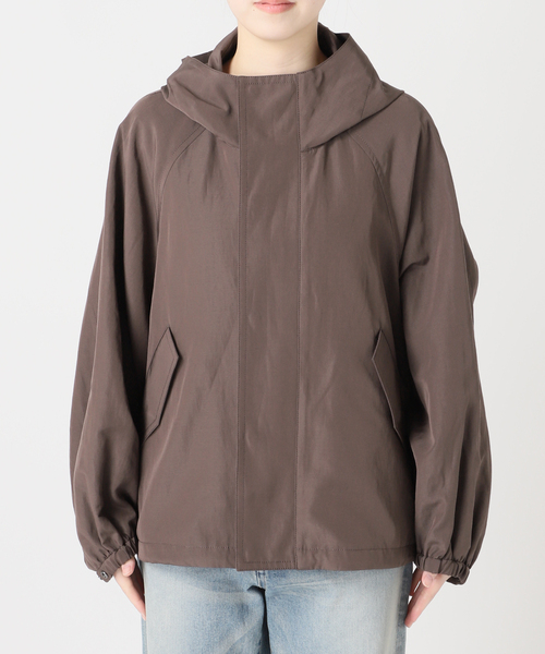 FRAMeWORK(フレームワーク)の「≪追加≫リネンPLタッサーフードショートブルゾン(マウンテンパーカー・レディース・ブラック/アイボリー/ブラウン/キャメル・36/38)」の13枚目の写真