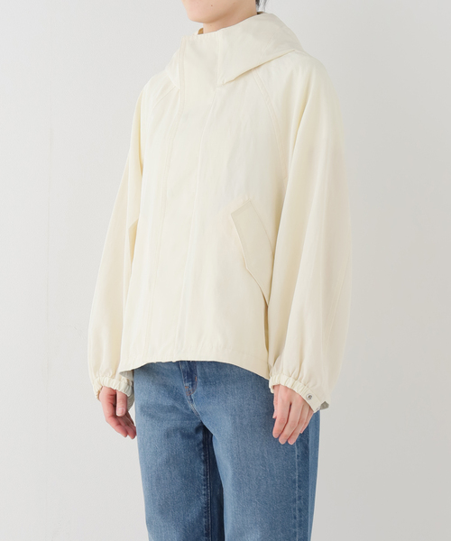 FRAMeWORK(フレームワーク)の「≪追加≫リネンPLタッサーフードショートブルゾン(マウンテンパーカー・レディース・ブラック/アイボリー/ブラウン/キャメル・36/38)」の17枚目の写真