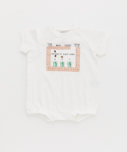 Ocean&Ground(オーシャン&グラウンド)の「ENJOY STITCH ロンパス(ロンパース・キッズ・ホワイト/ライトブルー/ブラック/キナリ・80/70)」の2枚目の写真