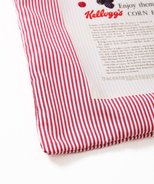 FRUIT OF THE LOOM(フルーツオブザルーム)の「VINTAGE Kellogg’s Package print stripe tote/ストライプ トートバッグ 朝食風景デザイン(トートバッグ・メンズ・サックスブルー/オレンジ/レッド/グリーン/ブルー・FREE)」の10枚目の写真