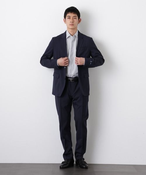 NANO universe(ナノユニバース)の「「DamerinoSelect」JAPANfabricウールストレッチパンツ(セットアップ可)(スラックス・メンズ・ブラウン/ネイビー/チャコール・M/S/L)」の21枚目の写真