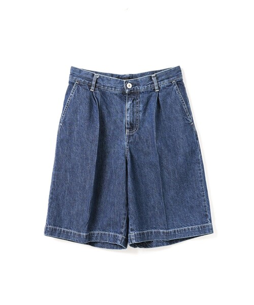 mizuiroind（ミズイロインド）の「mizuiro ind デニムハーフパンツ(BLEACH)（その他パンツ・レディース・ブルー系その他・FREE）」の2枚目の写真