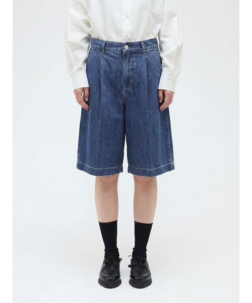 mizuiroind（ミズイロインド）の「mizuiro ind デニムハーフパンツ(BLEACH)（その他パンツ・レディース・ブルー系その他・FREE）」の7枚目の写真