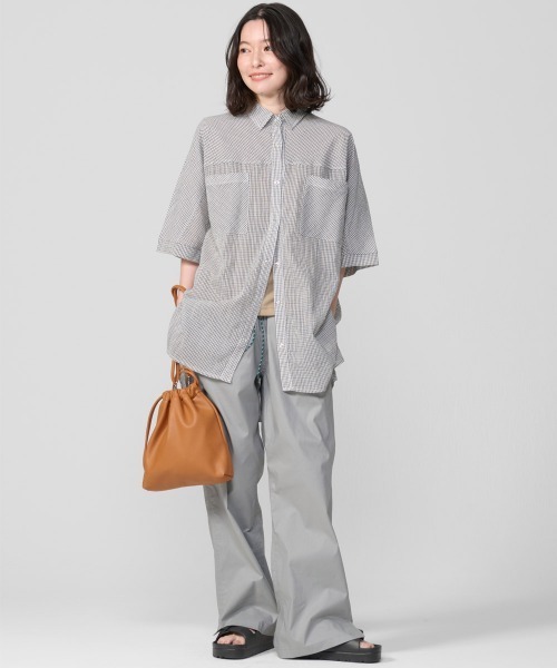 KRIFF MAYER Lady's Collection(クリフメイヤーレディースコレクション)の「【綿100%】スズシゲワイドシアーシャツ(シャツ/ブラウス・レディース・オレンジ/ネイビー/オフホワイト・FREE)」の5枚目の写真
