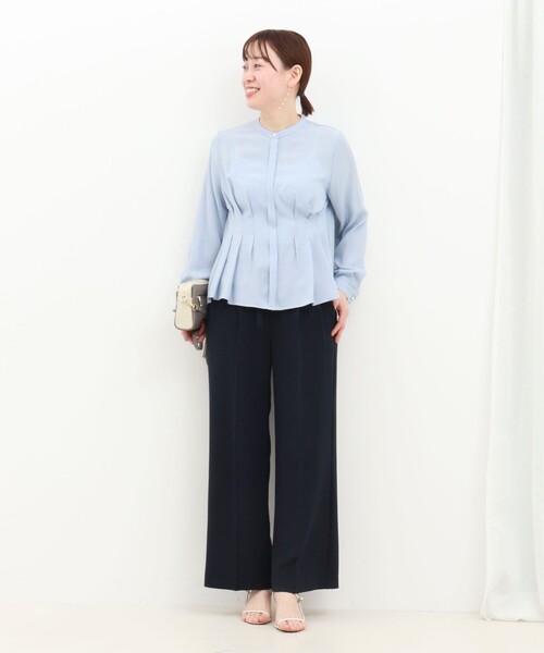 MICO COULIER（ミコクリエ）の「《UVカット・接触冷感》ハイストレッチパンツ（その他パンツ・レディース・グレイッシュベージュ/ネイビー・38/36）」の3枚目の写真