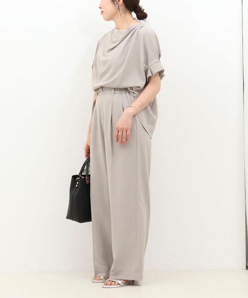 MICO COULIER（ミコクリエ）の「《UVカット・接触冷感》ハイストレッチパンツ（その他パンツ・レディース・グレイッシュベージュ/ネイビー・38/36）」の17枚目の写真