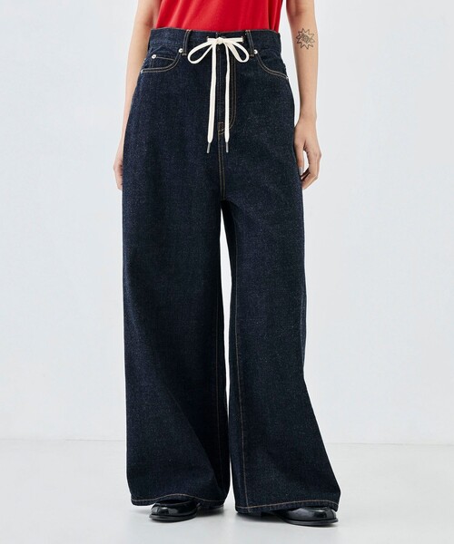 EDITION（エディション）の「インディゴデニム ドローコードパンツ（デニムパンツ・レディース・ネイビー・38/36/34）」の4枚目の写真