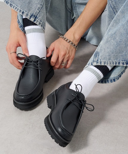 HAUS(ハウス)の「【HAUS】CHUNKY SOLE TYROLEAN SHOES チャンキーソール厚底チロリアンシューズ(モカシン/デッキシューズ・メンズ・ブラック系1/ブラック系その他2・M/L)」の14枚目の写真
