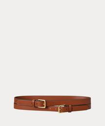 ロゴ リバーシブル ペブルド レザー ベルト（ベルト）｜LAUREN RALPH