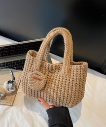 Lips（リップス）の「ぽこぽこニット×ちびポーチ付き！可愛さも実用性も叶えるトレンドミニバッグ（ハンドバッグ）」