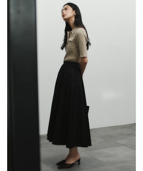 anuans（アニュアンス）の「ケーブルポロニットドッキングワンピース（ワンピース・レディース・ホワイト/ブラック×ホワイト/ベージュ/ネイビー/ブラック・MEDIUM/SMALL）」の8枚目の写真