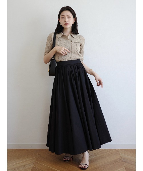 anuans（アニュアンス）の「ケーブルポロニットドッキングワンピース（ワンピース・レディース・ホワイト/ブラック×ホワイト/ベージュ/ネイビー/ブラック・MEDIUM/SMALL）」の15枚目の写真