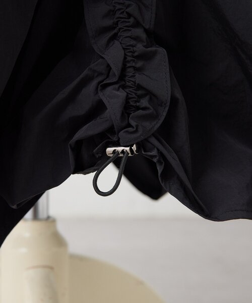 ear PAPILLONNER（イアパピヨネ）の「ドロストギャザースカート【SUM1 STYLE】（スカート・レディース・ブラック・FREE）」の2枚目の写真