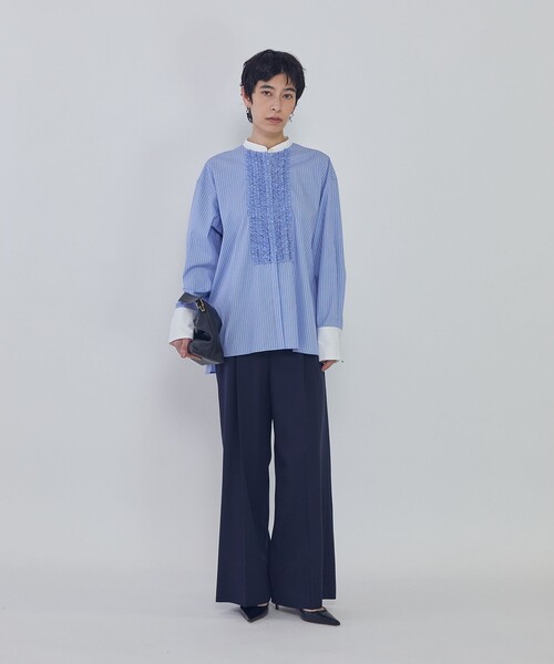 1er Arrondissement(プルミエアロンディスモン)の「ウールギャバジントラウザー(スラックス・レディース・ブルー系その他3/カーキ・38/36)」の21枚目の写真