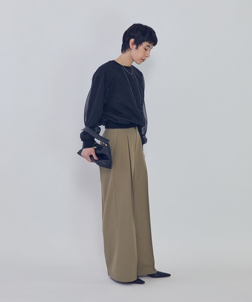 1er Arrondissement(プルミエアロンディスモン)の「ウールギャバジントラウザー(スラックス・レディース・ブルー系その他3/カーキ・38/36)」の15枚目の写真