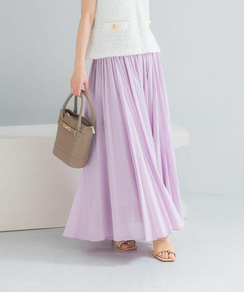 URBAN RESEARCH ROSSO WOMEN（アーバンリサーチ　ロッソ）の「コットンボリュームマキシスカート（スカート・レディース・パープル系その他/ホワイト/ブラック・FREE）」の18枚目の写真