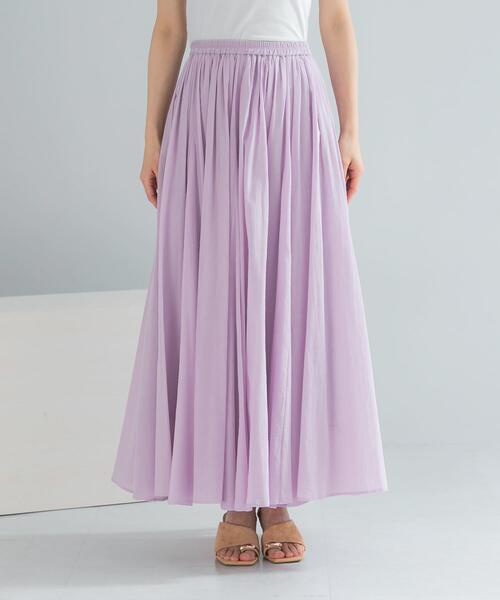 URBAN RESEARCH ROSSO WOMEN（アーバンリサーチ　ロッソ）の「コットンボリュームマキシスカート（スカート・レディース・パープル系その他/ホワイト/ブラック・FREE）」の20枚目の写真