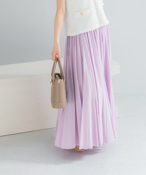 URBAN RESEARCH ROSSO WOMEN（アーバンリサーチ　ロッソ）の「コットンボリュームマキシスカート（スカート・レディース・パープル系その他/ホワイト/ブラック・FREE）」の19枚目の写真