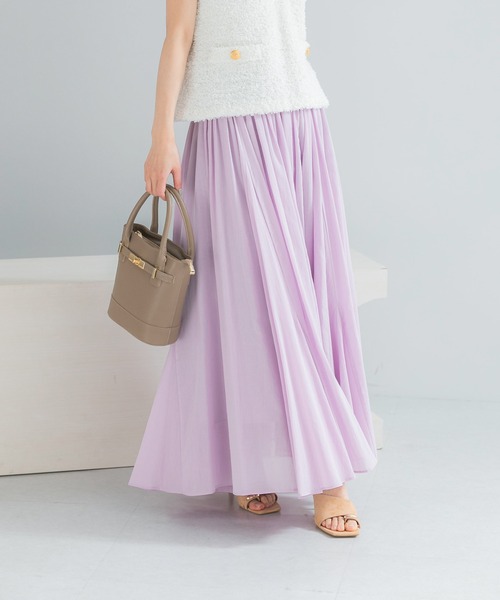 URBAN RESEARCH ROSSO WOMEN（アーバンリサーチ　ロッソ）の「コットンボリュームマキシスカート（スカート・レディース・パープル系その他/ホワイト/ブラック・FREE）」の20枚目の写真