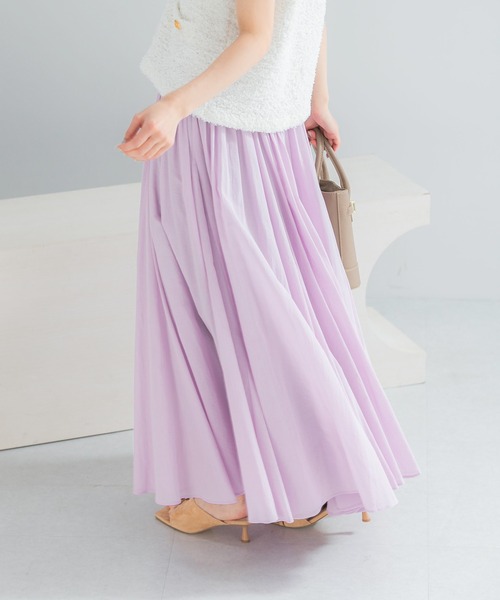 URBAN RESEARCH ROSSO WOMEN（アーバンリサーチ　ロッソ）の「コットンボリュームマキシスカート（スカート・レディース・パープル系その他/ホワイト/ブラック・FREE）」の21枚目の写真