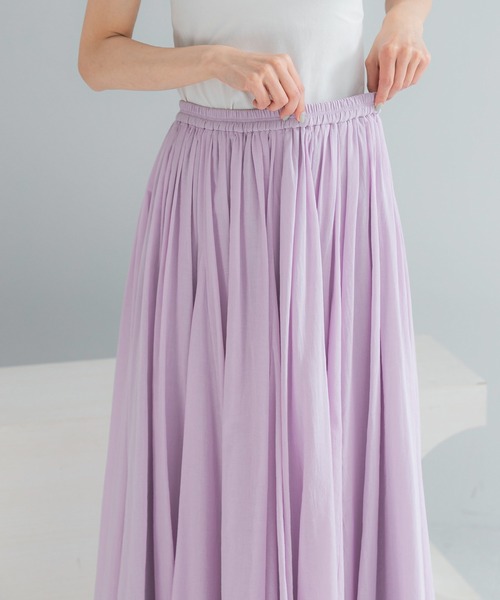 URBAN RESEARCH ROSSO WOMEN（アーバンリサーチ　ロッソ）の「コットンボリュームマキシスカート（スカート・レディース・パープル系その他/ホワイト/ブラック・FREE）」の6枚目の写真