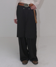 SKIRT LAYERED PANTS [CHARCOAL]