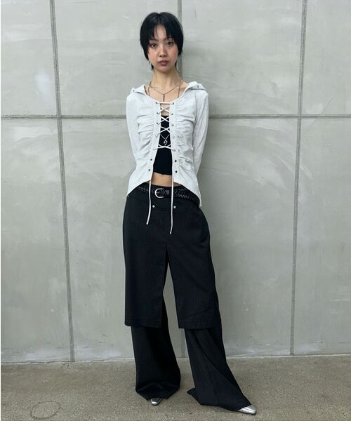 ORDINARY HOLIDAY（オーディナリー ホリデー）の「SKIRT LAYERED PANTS [CHARCOAL]（その他パンツ・レディース・その他・SMALL/MEDIUM）」の4枚目の写真