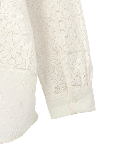 AMERICAN HOLIC(アメリカンホリック)の「レースパッチワークシャツ(シャツ/ブラウス・レディース・オフホワイト/ブラック/ブラウン・L/M)」の22枚目の写真