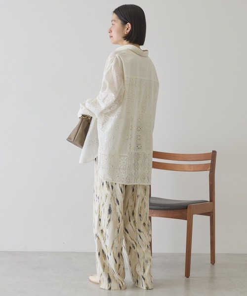 AMERICAN HOLIC(アメリカンホリック)の「レースパッチワークシャツ(シャツ/ブラウス・レディース・オフホワイト/ブラック/ブラウン・L/M)」の8枚目の写真