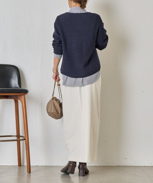 Jena espace merveilleux(ジェナ エスパスメルヴェイユ)の「フロントスリットスカート(スカート・レディース・グレー/アイボリー・FREE)」の6枚目の写真