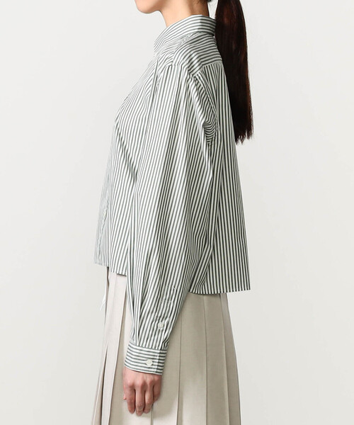 GYMPHLEX（ジムフレックス）の「Gymphlex | コットン ショートボタンダウンシャツ STRIPE WOMEN（シャツ/ブラウス・レディース・グリーン系その他・14）」の9枚目の写真