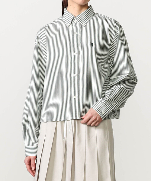 GYMPHLEX（ジムフレックス）の「Gymphlex | コットン ショートボタンダウンシャツ STRIPE WOMEN（シャツ/ブラウス・レディース・グリーン系その他・14）」の11枚目の写真