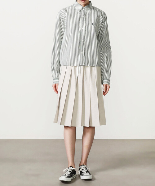 GYMPHLEX（ジムフレックス）の「Gymphlex | コットン ショートボタンダウンシャツ STRIPE WOMEN（シャツ/ブラウス・レディース・グリーン系その他・14）」の12枚目の写真