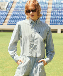 GYMPHLEX | Gymphlex | コットン ショートボタンダウンシャツ STRIPE WOMEN(シャツ/ブラウス)