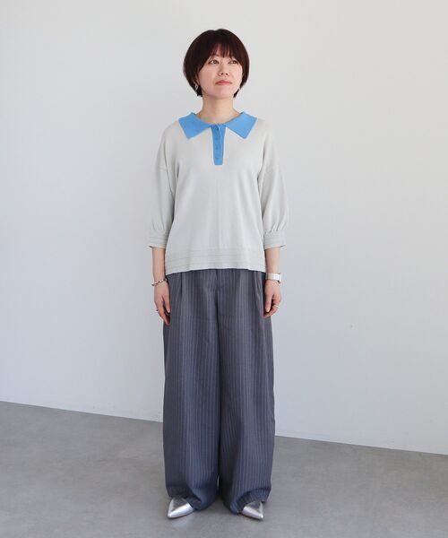 CRAFT STANDARD BOUTIQUE(クラフトスタンダードブティック)の「ストライプタックカーブパンツ(その他パンツ・レディース・グレー系その他2/ベージュ系その他2・L/M)」の18枚目の写真
