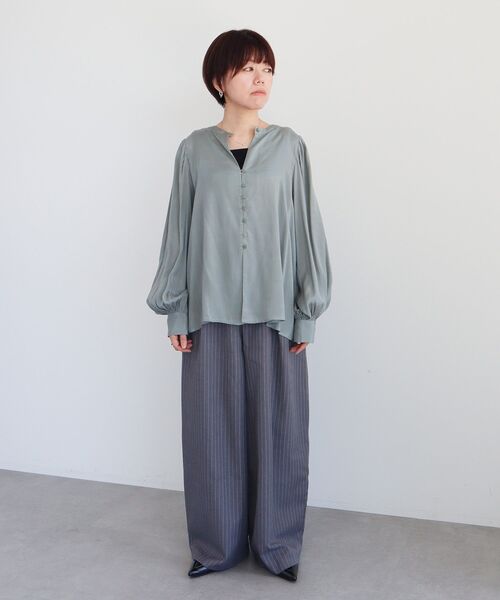 CRAFT STANDARD BOUTIQUE(クラフトスタンダードブティック)の「ストライプタックカーブパンツ(その他パンツ・レディース・グレー系その他2/ベージュ系その他2・L/M)」の21枚目の写真