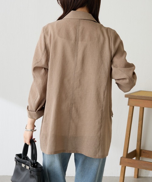 COLLAGE GALLARDAGALANTE(コラージュガリャルダガランテ)の「ダブルポケットシアージャケット(テーラードジャケット・レディース・グレー/ベージュ/ライトベージュ/ネイビー・FREE)」の6枚目の写真