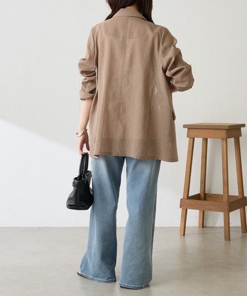 COLLAGE GALLARDAGALANTE(コラージュガリャルダガランテ)の「ダブルポケットシアージャケット(テーラードジャケット・レディース・グレー/ベージュ/ライトベージュ/ネイビー・FREE)」の21枚目の写真