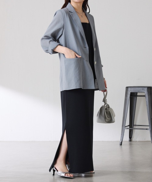 COLLAGE GALLARDAGALANTE(コラージュガリャルダガランテ)の「ダブルポケットシアージャケット(テーラードジャケット・レディース・グレー/ベージュ/ライトベージュ/ネイビー・FREE)」の11枚目の写真