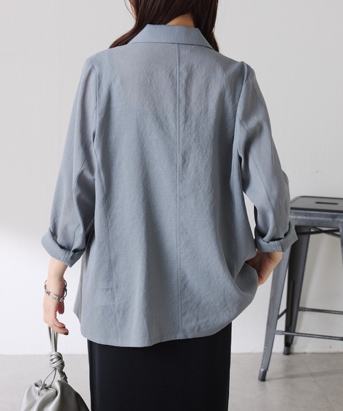 COLLAGE GALLARDAGALANTE(コラージュガリャルダガランテ)の「ダブルポケットシアージャケット(テーラードジャケット・レディース・グレー/ベージュ/ライトベージュ/ネイビー・FREE)」の16枚目の写真