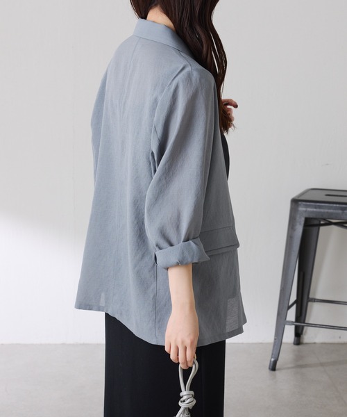 COLLAGE GALLARDAGALANTE(コラージュガリャルダガランテ)の「ダブルポケットシアージャケット(テーラードジャケット・レディース・グレー/ベージュ/ライトベージュ/ネイビー・FREE)」の17枚目の写真