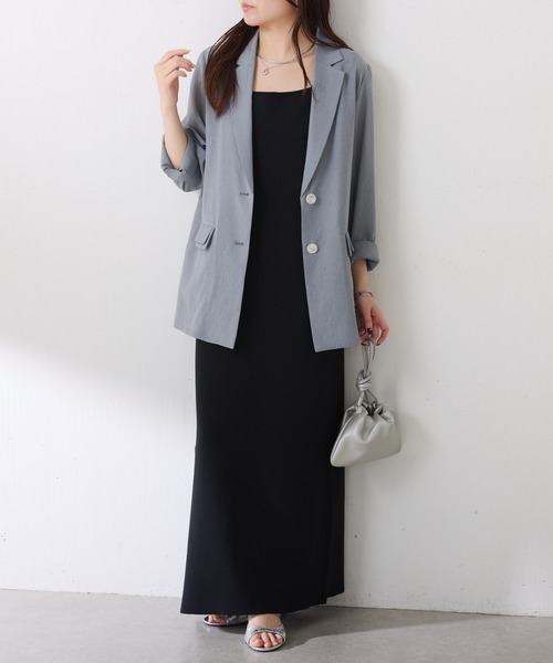 COLLAGE GALLARDAGALANTE(コラージュガリャルダガランテ)の「ダブルポケットシアージャケット(テーラードジャケット・レディース・グレー/ベージュ/ライトベージュ/ネイビー・FREE)」の12枚目の写真