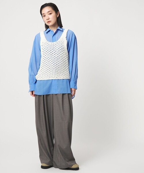 CITEN（シテン）の「＜CITEN＞メッシュニットベスト（ベスト・レディース・ブラック/ダークブラウン/オフホワイト・FREE）」の7枚目の写真