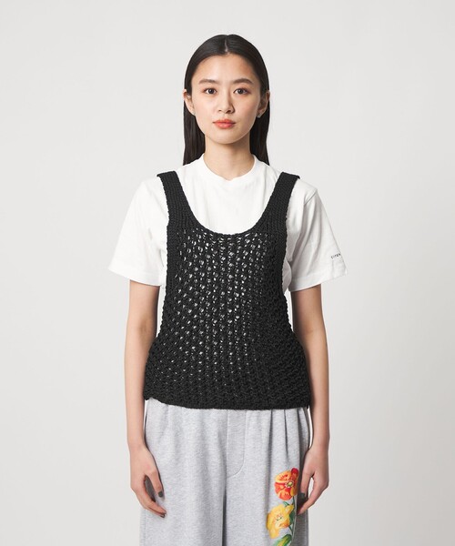 CITEN（シテン）の「＜CITEN＞メッシュニットベスト（ベスト・レディース・ブラック/ダークブラウン/オフホワイト・FREE）」の10枚目の写真